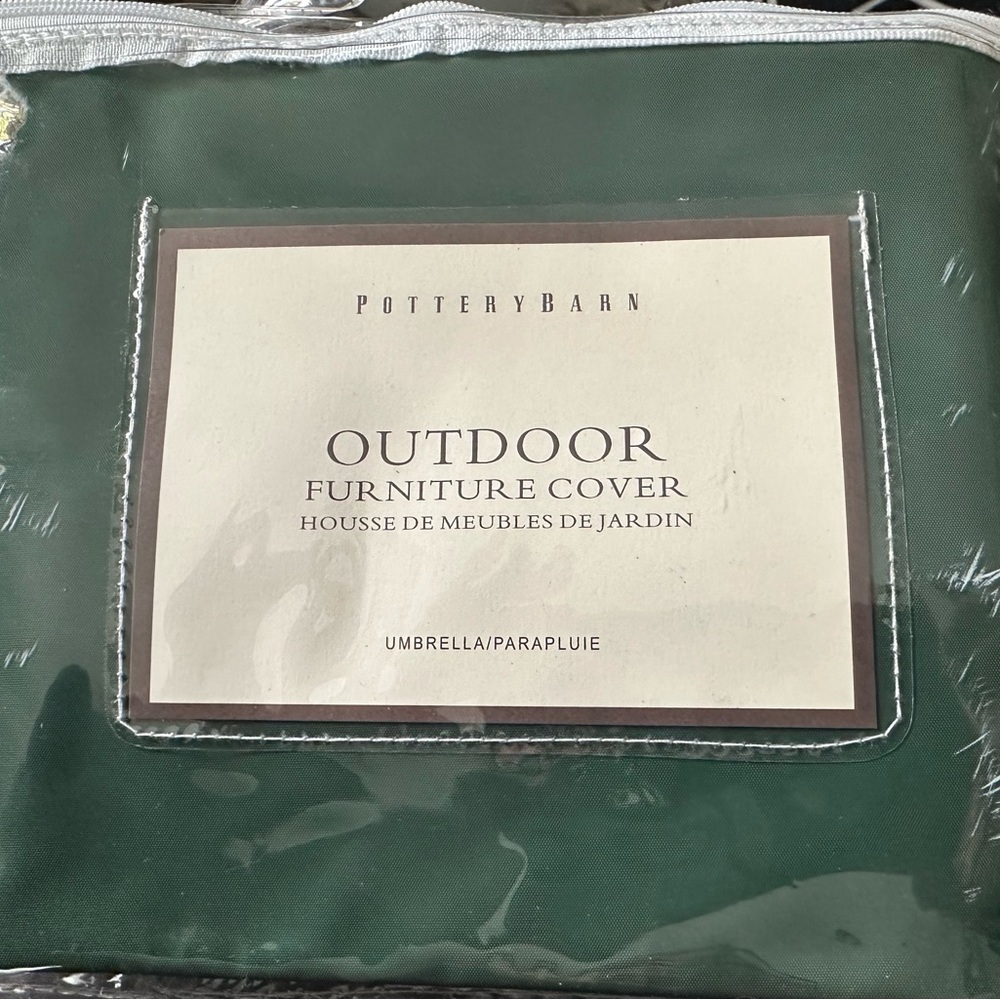 Pottery Barn umbrella cover. Brand New. Dark Green .